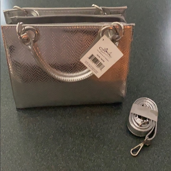 Laila Jayde Handbags - Silver hand bag with optional shoulder strap